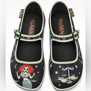 New Chocolaticas Libra Zodiac Astrology Flats Mary Janes‎ Quirky Whimsical Retro
